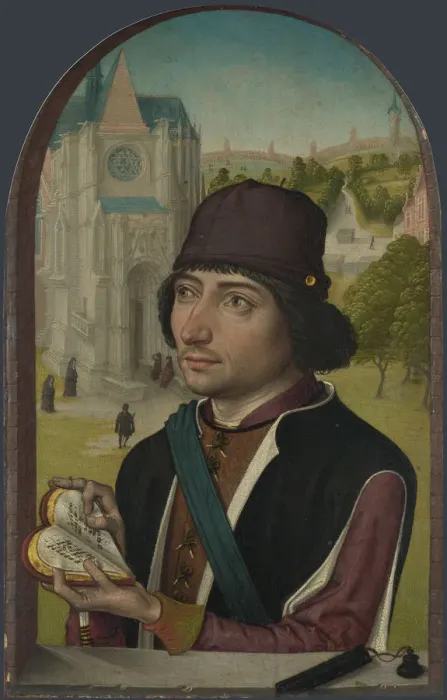 Framed Print : Portrait of a Young Man, c. 1480. Artist: Master of St. Gudule (active End of 15th cen. ) Framed Print : Portrait of a Young Man, c. 1480. Artist: Master of St. Gudule (active End of 15th cen. )