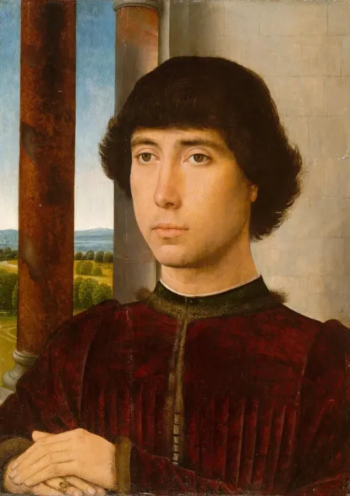 Framed Print : Portrait of a Young Man, ca. 1472-75. Creator: Hans Memling Framed Print : Portrait of a Young Man, ca. 1472-75. Creator: Hans Memling