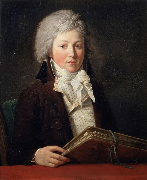Portrait of a Young Man holding a Folder with Drawings, 1791. Artist: Francois-Andre Vincent