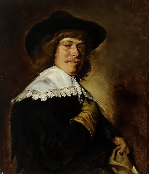 Framed Print : Portrait of a Young Man Holding a Glove, copy after Frans Hals, 1892. Creator: Helene Schjerfbeck Framed Print : Portrait of a Young Man Holding a Glove, copy after Frans Hals, 1892. Creator: Helene Schjerfbeck