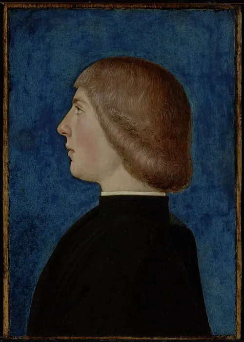 Framed Print : Portrait of a Young Man, second half of 15th century. Creator: Unknown Framed Print : Portrait of a Young Man, second half of 15th century. Creator: Unknown
