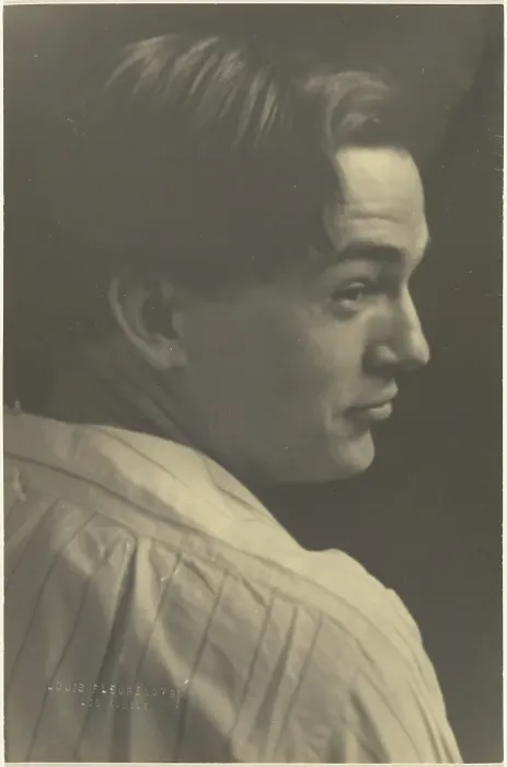 Framed Print : Portrait of a Young Man in Striped Shirt, 1907-1924. Creator: Louis Fleckenstein Framed Print : Portrait of a Young Man in Striped Shirt, 1907-1924. Creator: Louis Fleckenstein