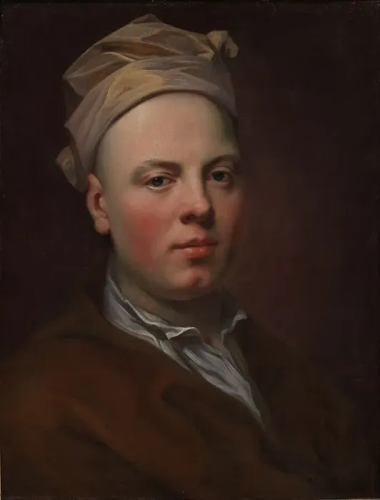Framed Print : Portrait of a Young Man Wearing a White Cap, 1718. Creator: Balthasar Denner Framed Print : Portrait of a Young Man Wearing a White Cap, 1718. Creator: Balthasar Denner