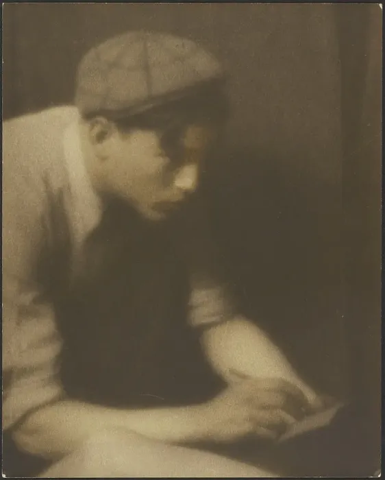 Framed Print : Portrait of a Young Man Writing a Note, 1907-1924. Creator: Louis Fleckenstein Framed Print : Portrait of a Young Man Writing a Note, 1907-1924. Creator: Louis Fleckenstein