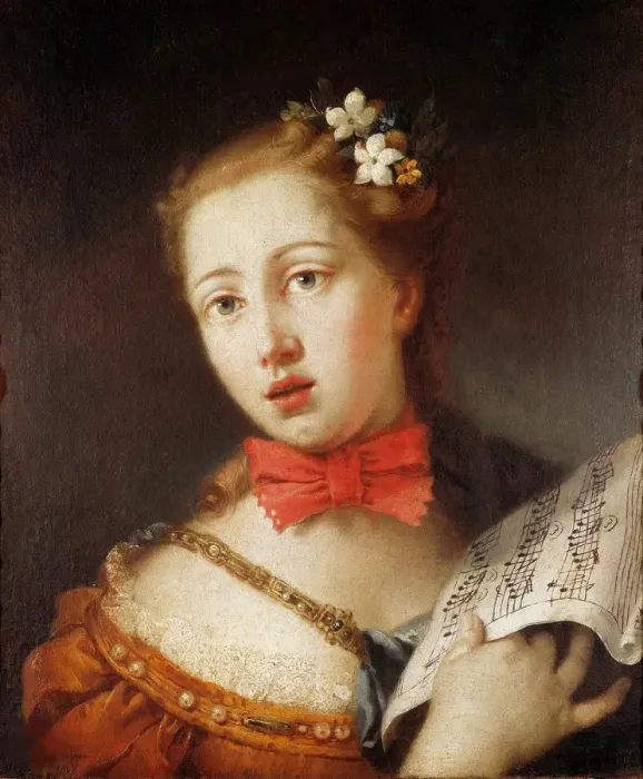 Framed Print : Portrait of a Young Singer, 18th century. Creator: Longhi, Alessandro (1733-1813) Framed Print : Portrait of a Young Singer, 18th century. Creator: Longhi, Alessandro (1733-1813)