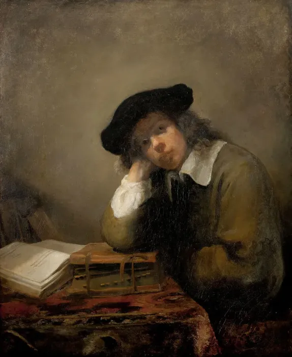 Framed Print : Portrait of young student ('The Student'), mid-17th century. Creator: Samuel van Hoogstraten Framed Print : Portrait of young student ('The Student'), mid-17th century. Creator: Samuel van Hoogstraten