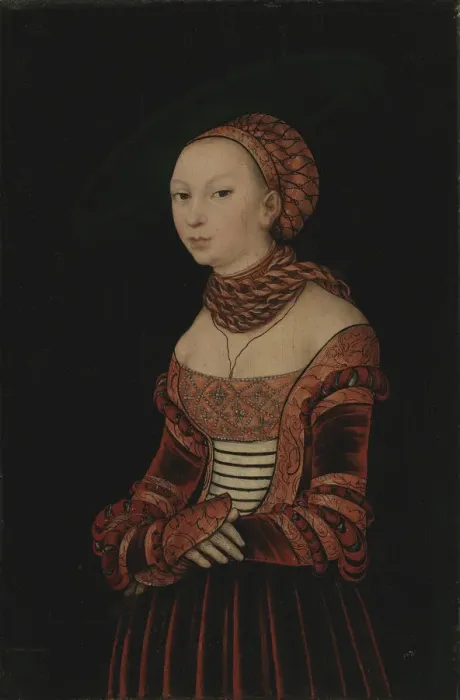 Framed Print : Portrait of a Young Woman, 1525. Creator: Cranach, Lucas, the Elder (1472-1553) Framed Print : Portrait of a Young Woman, 1525. Creator: Cranach, Lucas, the Elder (1472-1553)