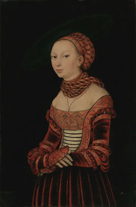 Framed Print : Portrait of a young woman, 1525. Creator: Lucas Cranach the Elder Framed Print : Portrait of a young woman, 1525. Creator: Lucas Cranach the Elder