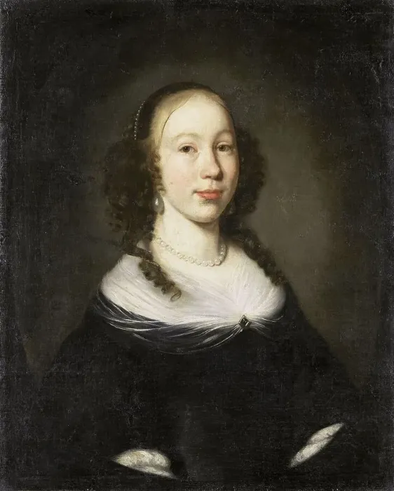 Framed Print : Portrait of a young Woman, 1665. Creator: Nicolaes Maes Framed Print : Portrait of a young Woman, 1665. Creator: Nicolaes Maes