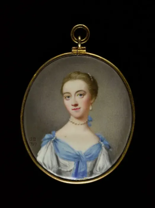 Framed Print : Portrait of a young woman, between 1700 and 1750. Creator: English School Framed Print : Portrait of a young woman, between 1700 and 1750. Creator: English School