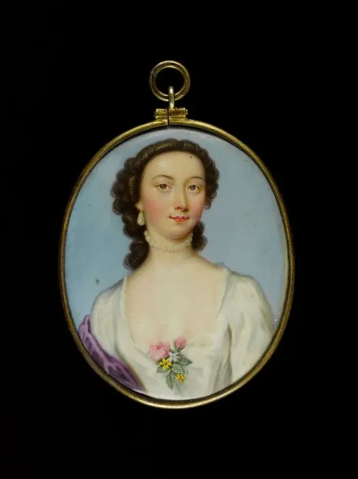 Framed Print : Portrait of a young woman, between 1700 and 1750. Creator: English School Framed Print : Portrait of a young woman, between 1700 and 1750. Creator: English School