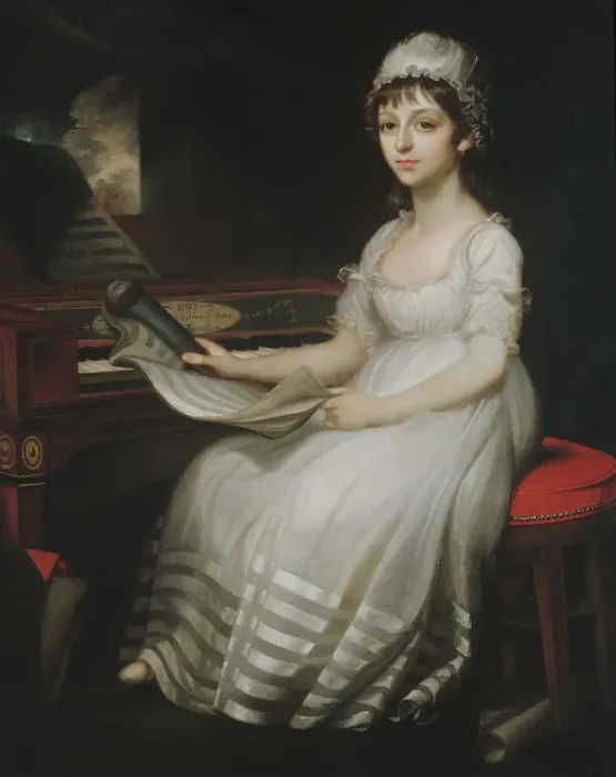 Framed Print : Portrait of a Young Woman, 1801. Creator: Mather Brown Framed Print : Portrait of a Young Woman, 1801. Creator: Mather Brown