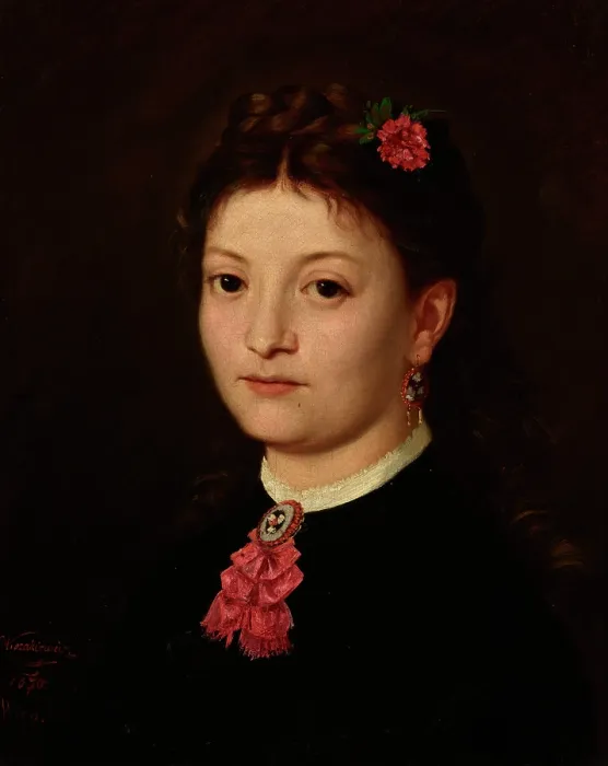 Framed Print : Portrait of a Young Woman, 1870. Creator: Antoni Kozakiewicz Framed Print : Portrait of a Young Woman, 1870. Creator: Antoni Kozakiewicz