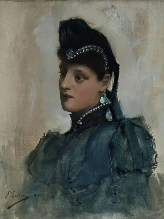 Framed Print : Portrait of a Young Woman, 1888. Creator: Sir John Lavery Framed Print : Portrait of a Young Woman, 1888. Creator: Sir John Lavery