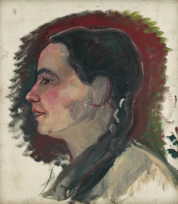Framed Print : Portrait of a Young Woman with a Braid, around 1925-1930. Creator: Arnold Peter Weisz-Kubincan Framed Print : Portrait of a Young Woman with a Braid, around 1925-1930. Creator: Arnold Peter Weisz-Kubincan