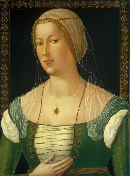 Framed Print : Portrait of a Young Woman, c. 1508. Creator: Girolamo di Benvenuto Framed Print : Portrait of a Young Woman, c. 1508. Creator: Girolamo di Benvenuto