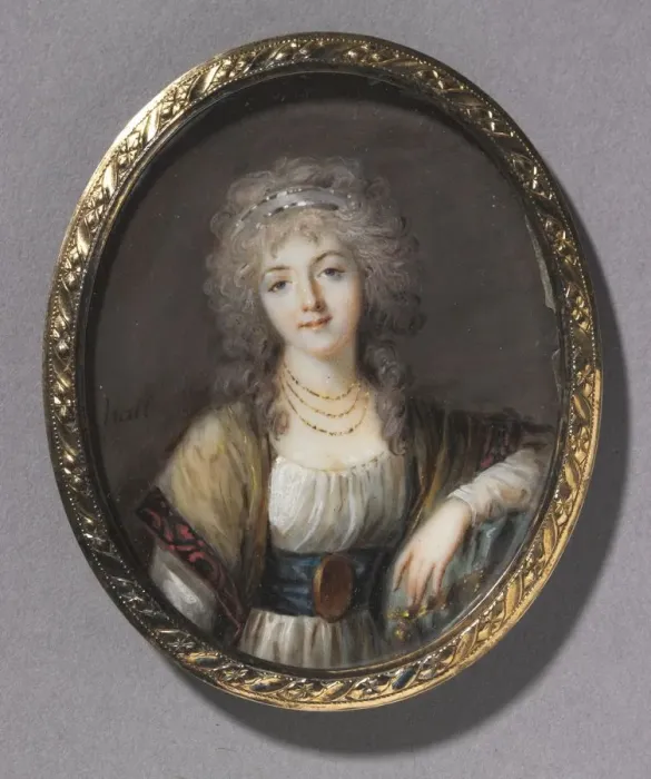 Framed Print : Portrait of a Young Woman, c. 1785. Creator: Charles Henard (French, c. 1757-aft 1814) Framed Print : Portrait of a Young Woman, c. 1785. Creator: Charles Henard (French, c. 1757-aft 1814)