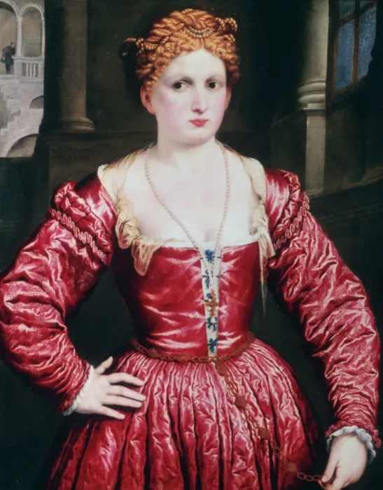 Framed Print : Portrait of a Young Woman, c1550. Artist: Paris Bordone Framed Print : Portrait of a Young Woman, c1550. Artist: Paris Bordone