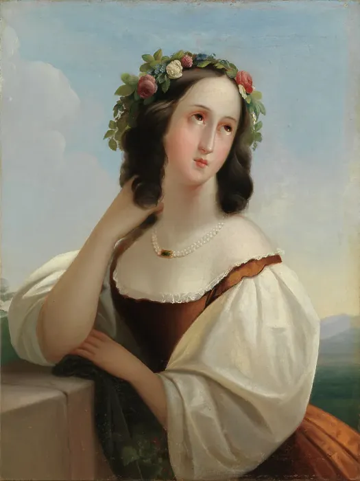 Framed Print : Portrait of a Young Woman. Creator: Berndt Godenhjelm Framed Print : Portrait of a Young Woman. Creator: Berndt Godenhjelm