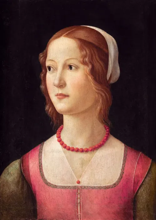 Framed Print : Portrait of a Young Woman. Creator: Ghirlandaio, Domenico (1449-1494) Framed Print : Portrait of a Young Woman. Creator: Ghirlandaio, Domenico (1449-1494)