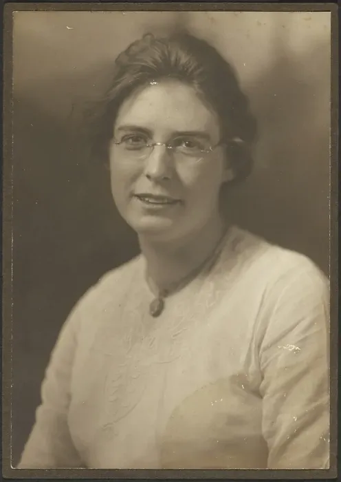 Framed Print : Portrait of a Young Woman in Glasses, 1907-1943. Creator: Louis Fleckenstein Framed Print : Portrait of a Young Woman in Glasses, 1907-1943. Creator: Louis Fleckenstein