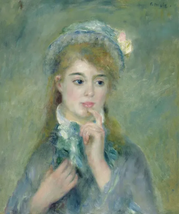 Framed Print : Portrait Of A Young Woman (L'Ingenue), c1874. Creator: Pierre-Auguste Renoir Framed Print : Portrait Of A Young Woman (L'Ingenue), c1874. Creator: Pierre-Auguste Renoir
