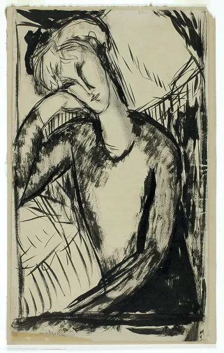 Framed Print : Portrait of a Young Woman, n.d. Creator: Amadeo Modigliani Framed Print : Portrait of a Young Woman, n.d. Creator: Amadeo Modigliani