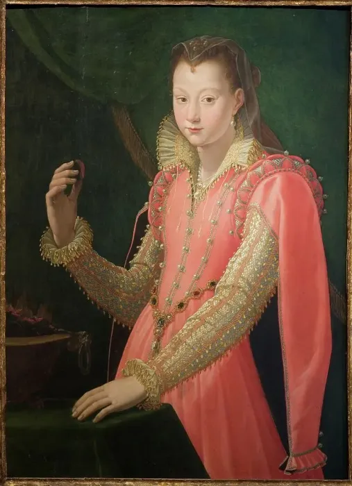 Framed Print : Portrait of a Young Woman as Portia Catonis, 1551-1603. Creators: Santi di Tito, Agnolo Bronzino Framed Print : Portrait of a Young Woman as Portia Catonis, 1551-1603. Creators: Santi di Tito, Agnolo Bronzino