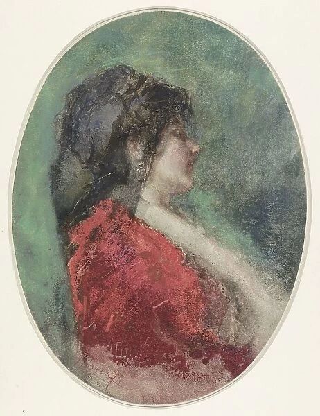 Portrait of a young woman in profile, 1855-1892. Creator: Mose, Bianchi