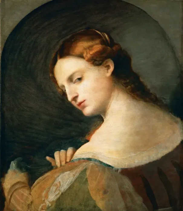 Framed Print : Portrait of a young woman in profile, c. 1520 Framed Print : Portrait of a young woman in profile, c. 1520