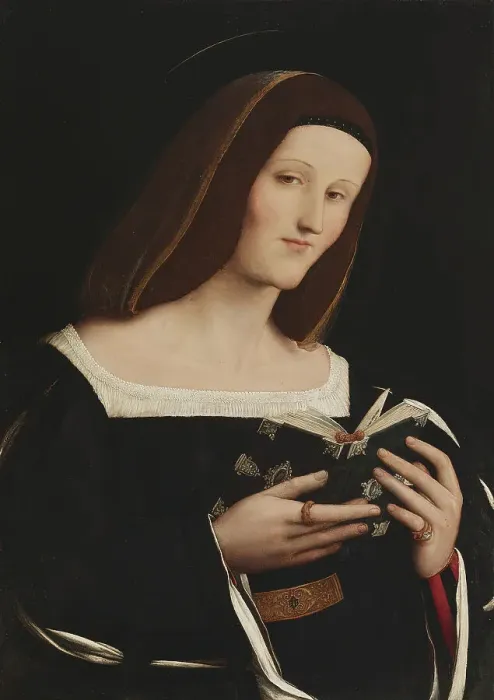 Framed Print : Portrait of a Young Woman as a Saint, c1510-1520. Creator: Amico Aspertini