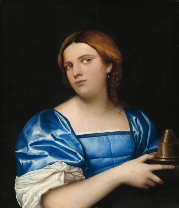 Framed Print : Portrait of a Young Woman as a Wise Virgin, c. 1510. Creator: Sebastiano del Piombo Framed Print : Portrait of a Young Woman as a Wise Virgin, c. 1510. Creator: Sebastiano del Piombo