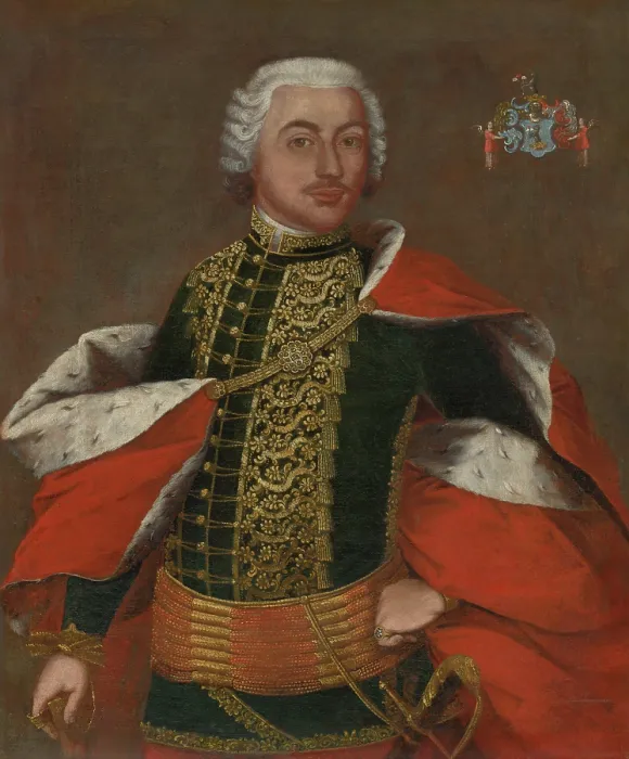 Framed Print : Portrait of a zeman in ceremonial costume, c1740. Creator: Jan Gottlieb Kramer Framed Print : Portrait of a zeman in ceremonial costume, c1740. Creator: Jan Gottlieb Kramer