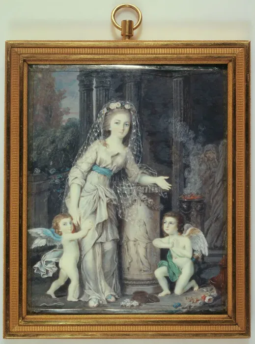 Framed Print : Portraits of Aglae de Polignac, Duchess of Guiche, and her brothers, c1783. Creator: Ecole Francaise Framed Print : Portraits of Aglae de Polignac, Duchess of Guiche, and her brothers, c1783. Creator: Ecole Francaise