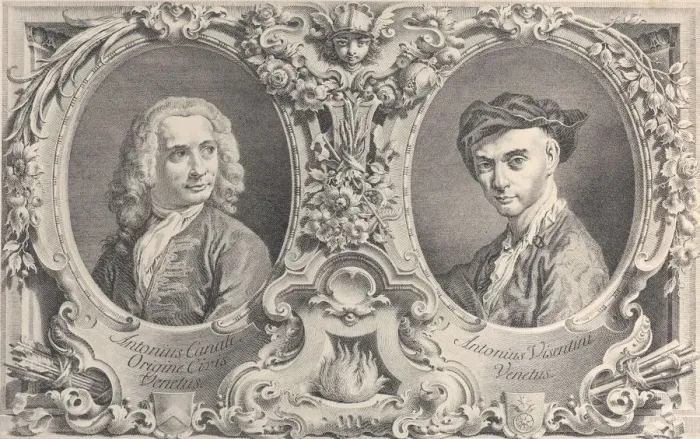 Framed Print : Portraits of Canaletto and Visentini, 1735. 1735. Creator: Antonio Visentini Framed Print : Portraits of Canaletto and Visentini, 1735. 1735. Creator: Antonio Visentini