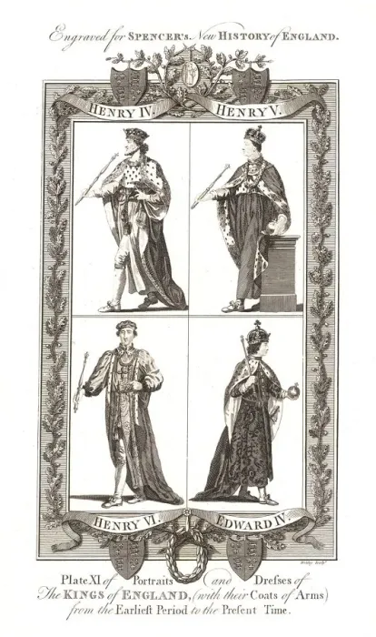 Framed Print : Portraits and Dresses of The Kings of England with coats of Arms, 1784 Artist: Webley and Scott Ltd Framed Print : Portraits and Dresses of The Kings of England with coats of Arms, 1784 Artist: Webley and Scott Ltd