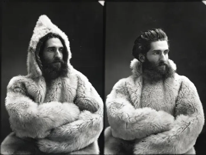 Framed Print : Portraits of Emil Bessels in fur parka, 1880. Creator: United States National Museum Framed Print : Portraits of Emil Bessels in fur parka, 1880. Creator: United States National Museum