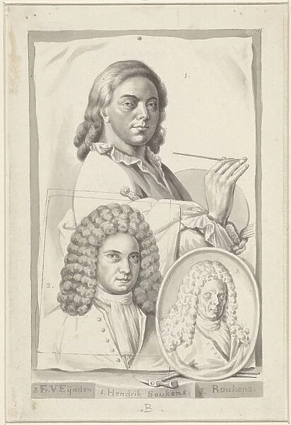 Portraits of Hendrik Soukens, Frans van Eynden and Roukens, 1757-1819. Creator: Roeland van Eynden