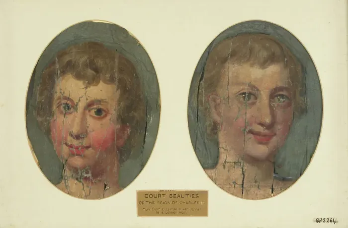 Framed Print : Portraits on silk, c.1680. Creator: Unknown Framed Print : Portraits on silk, c.1680. Creator: Unknown