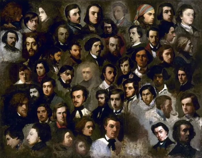 Framed Print : Portraits of students in the studio of Paul Delaroche, between 1835 and 1843. Creator: Unknown Framed Print : Portraits of students in the studio of Paul Delaroche, between 1835 and 1843. Creator: Unknown