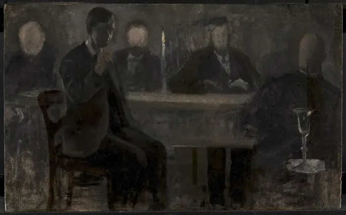 Framed Print : Five Portraits. Study for painting in Thielska Galleriet, Stockholm, 1901. Creator: Vilhelm Hammershoi Framed Print : Five Portraits. Study for painting in Thielska Galleriet, Stockholm, 1901. Creator: Vilhelm Hammershoi