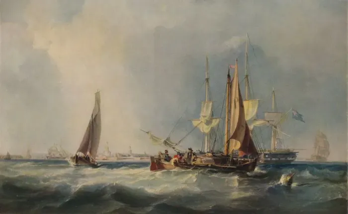 Framed Print : Portsmouth, 1839. Artist: George Chambers Framed Print : Portsmouth, 1839. Artist: George Chambers