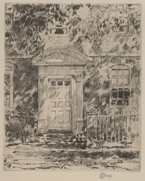Framed Print : Portsmouth Doorway, 1916. Creator: Frederick Childe Hassam Framed Print : Portsmouth Doorway, 1916. Creator: Frederick Childe Hassam