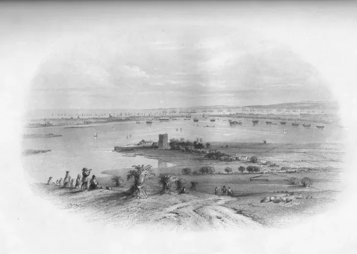 Framed Print : Portsmouth Harbour & Spithead, 1859. Artist: Edward Paxman Brandard Framed Print : Portsmouth Harbour & Spithead, 1859. Artist: Edward Paxman Brandard