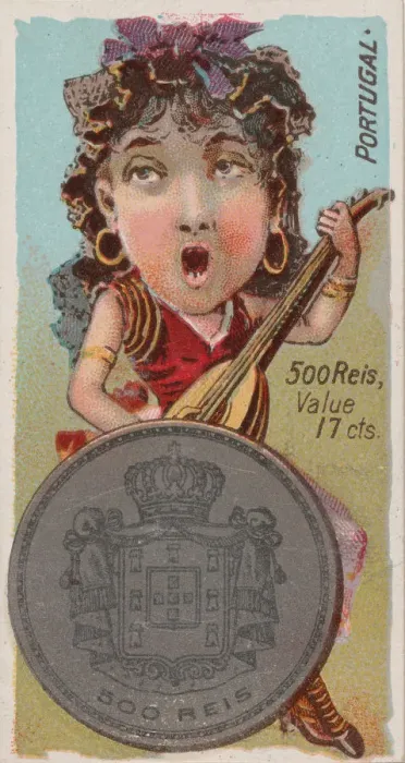 Framed Print : Portugal, 500 Reis, from the series Coins of All Nations (N72 Framed Print : Portugal, 500 Reis, from the series Coins of All Nations (N72