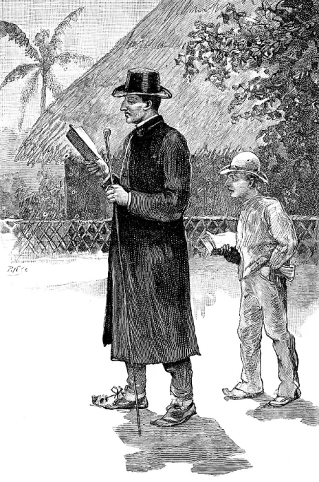 Framed Print : Portuguese in East Africa: padre and pupil, Island of Chilvane. sketch by Mr. Wallis Mackay, 1890. Creator: P. N Framed Print : Portuguese in East Africa: padre and pupil, Island of Chilvane. sketch by Mr. Wallis Mackay, 1890. Creator: P. N