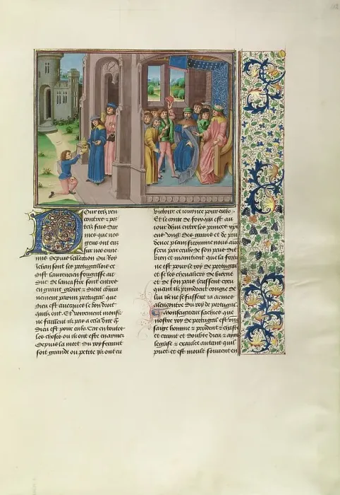 Framed Print : The Portuguese Embassy, c1380s; Chroniques (Book Three), about 1480-1483. Creator: Master of the Soane Josephus Framed Print : The Portuguese Embassy, c1380s; Chroniques (Book Three), about 1480-1483. Creator: Master of the Soane Josephus