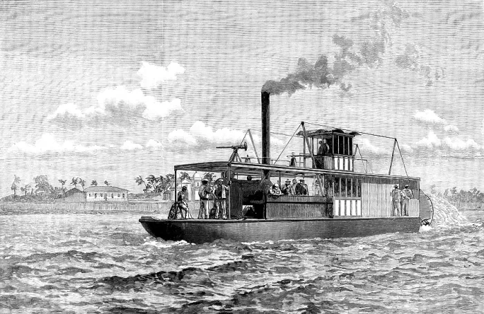 Framed Print : Portuguese gun-boat on the Zambesi, 1890. Creator: Unknown Framed Print : Portuguese gun-boat on the Zambesi, 1890. Creator: Unknown