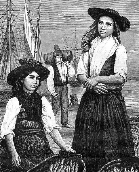 Portuguese women, 19th century. Artist: Ronjat