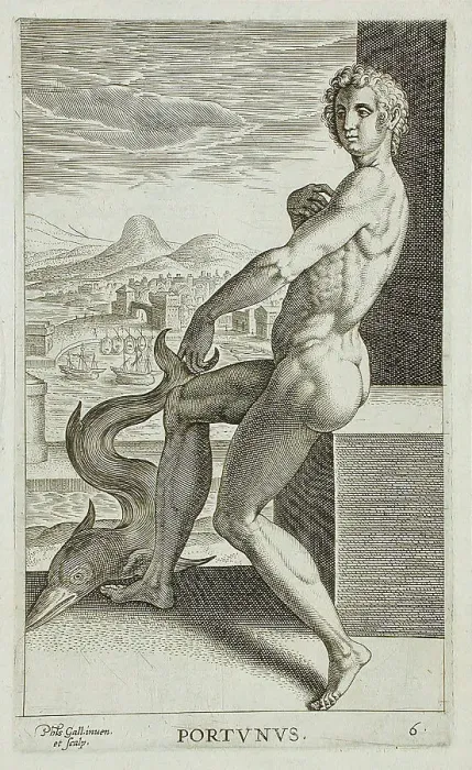 Framed Print : Portunus, 1586. Creator: Philip Galle Framed Print : Portunus, 1586. Creator: Philip Galle